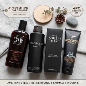 Men’s Premium Grooming Essentials Bundle - 4pc Set